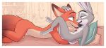 amadose animal_genitalia animal_penis anthro biped canid canine canine_genitalia canine_penis disney duo female flaccid fox fur genitals grey_body grey_fur hi_res judy_hopps lagomorph leporid male mammal nick_wilde orange_body orange_fur penis rabbit sheath zootopia