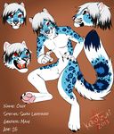  2013 anthro black_hair blue_fur english_text fangs feline fur hair kero_tzuki leopard looking_at_viewer male mammal model_sheet nude pointing red_eyes siris_le_osiris snow_leopard solo text white_fur white_hair 