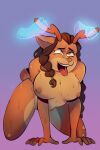 ahegao all_fours alternate_version_at_source ambiguous_gender anthro antler_grab antlers areola azik big_breasts bodily_fluids breasts brown_body brown_fur brown_hair brown_tail countershade_face countershade_fur countershade_legs countershade_thighs countershade_torso countershading deer digital_drawing_(artwork) digital_media_(artwork) disembodied_hand duo female female/ambiguous front_view fur ghost_hands gradient_background hair hi_res horn looking_pleasured mammal markings multicolored_body multicolored_fur nipples open_mouth red_tongue saliva saliva_on_tongue simple_background solo_focus spots spotted_body spotted_fur tail tan_areola tan_body tan_countershading tan_nipples tan_spots tan_tail teeth tongue tongue_out two_tone_body two_tone_fur two_tone_tail yellow_eyes