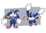 anthro bandai_namco clothing footwear gloves handwear hat headgear headwear hi_res klonoa klonoa_(series) lagomorph male mammal multiple_poses pose scifidude signature simple_background smile solo