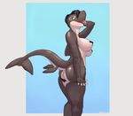 anthro big_breasts breasts cetacean female looking_at_viewer mammal marine neracoda orca simple_background solo standing tongue tongue_out whale 