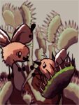 2016 4_legs ambiguous_gender arthropod black_eyes black_feet carnivorous_plant colored cutiefly dangerous digital_drawing_(artwork) digital_media_(artwork) duo exclamation_point feet feral fluffy fluffy_body flying fur game_freak generation_7_pokemon green_plant half-closed_eyes hi_res imminent_death insect insect_wings narrowed_eyes nintendo orange_body orange_fur plant pokemon pokemon_(species) reaching_towards_another shaded shadnoir trapped venus_flytrap white_wings wings worried