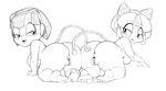  anthro anus bedroom_eyes big_butt breasts butt cat duo feline francine_manx gray_impact greyscale half-closed_eyes mammal monochrome nude open_mouth polly_esther pussy samurai_pizza_cats seductive smile spread_anus spreading 