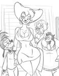  aeolus06 anthro big_breasts biting_lip breasts canine cleavage clothed clothing disney female goof_troop group male mammal mature_female max_goof mrs._pennypacker naughty_face peg_pete pj 