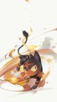  blowing cat commentary fire full_body gen_7_pokemon highres litten no_humans pokemon pokemon_(creature) red_eyes signature simple_background smoke solo white_background yellow_sclera 