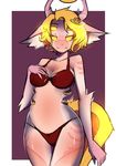  anthro arthropod bra breasts clothing feline female four_eyes hybrid insect looking_at_viewer mammal naomy panties pincers simple_background smile solo underwear wide_hips 