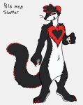 anthro bigwetslapper chest_tuft claws clown_(bigwetslapper) curled_hair fluffy fluffy_tail hair heart_symbol hi_res male mammal mustelid musteline nude reference_image solo tail true_musteline tuft weasel whiskers