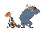  anthro ball_and_chain balls bovine buffalo canine chief_bogo disney fox humanoid_penis male mammal nick_wilde penis shirako zootopia 