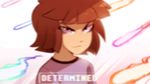  ambiguous_gender animated brown_hair clothed clothing determined english_text hair human mammal pink_eyes protagonist_(undertale) rainbow_colors text undertale unknown_artist video_games 