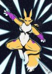 anthro attack bandai_namco breasts digimon digimon_(species) exposed_breasts female hi_res jumping leg_tattoo night null renamon solo tattoo trichternet