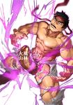  1boy 8_(yamalu) abs black_hair erection headband lack_hair male_focus muscle pecs penis ryuu_(street_fighter) solo street_fighter torn_clothes 