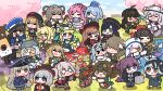  1boy 6+girls :d @_@ absurdres amplifier anis_(nikke) aqua_eyes belorta_(nikke) bento beret black_hair black_pantyhose blonde_hair blue_eyes blue_hair blush_stickers bottle braid breasts brid_(nikke) brown_hair can cherry_blossoms chibi cleavage commander_(nikke) commentary cup dango diesel_(nikke) dolla_(nikke) dorothy_(nikke) eating emma_(nikke) english_commentary eunhwa_(nikke) food food_art glasses gloves goddess_of_victory:_nikke grey_hair hair_ornament hairband hand_fan hat headgear heart heart-shaped_pupils highres holding holding_fan holding_microphone japanese_clothes kimono kite_flying kiwichip long_hair mica_(nikke) mica_(snow_buddy)_(nikke) microphone modernia_(nikke) moran_(nikke) multicolored_hair multiple_girls necktie neon_(nikke) obi open_mouth outdoors pantyhose pink_hair purple_eyes purple_hair rapi_(nikke) rapunzel_(nikke) rosanna_(ms.dangerous)_(nikke) rosanna_(nikke) rupee_(nikke) sakazuki sakura_(nikke) sash scarlet_(nikke) sitting skirt smile snow_white_(nikke) soline_(nikke) suitcase sunglasses symbol-shaped_pupils tako-san_wiener tears teeth thighhighs two-tone_hair veil vesti_(nikke) wagashi white_thighhighs yan_(nikke) yellow_eyes 