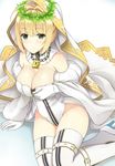  cleavage fate/extra fate/stay_night heels mizunashi_kenichi saber_bride saber_extra thighhighs 