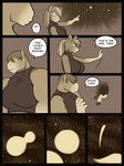  anthro big_breasts breasts brown_theme clothed clothing comic dialogue dickgirl digital_media_(artwork) english_text equine female freckles_(artist) hair intersex mammal monochrome night star text tight_clothing 