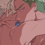  2boys green_hair king_of_prism_by_prettyrhythm looking_at_viewer male_focus multiple_boys muscle nishina_kazuki nude pretty_rhythm silver_hair yamato_alexander yaoi 