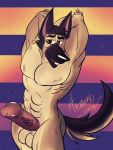  alejandrogsd_(artist) anthro balls canine flexing male mammal muscular muscular_male nude penis 