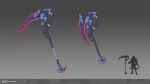  character_request copyright_request gradient_background highres huge_weapon scythe simple_background tongzhen_ganfan weapon 