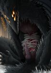  6_eyes ambiguous_gender anthro chest_mouth claws clothing erection feral genitals hi_res knot male monster multi_eye open_mouth penis rib_cage ribs size_difference solo sulyvahn&#039;s_beast teeth teeth_showing teratophilia zeptophidia 