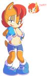  alpha_channel anthro bedroom_eyes big_breasts blue_eyes breasts chipmunk clothed clothing female hair half-closed_eyes mammal nipples open_mouth open_shirt red_hair rodent sally_acorn seductive senshion skimpy solo sonic_(series) sweat sweatdrop tight_clothing 