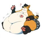  anthro belly belly_overhang big_belly big_butt black_body black_fur black_hair blush boxers_(clothing) boxers_only butt canid canine claws clothed clothing dessert dipstick_tail doughnut fat_rolls food fox fur hair holding_doughnut holding_food holding_object huge_belly hyper hyper_belly male mammal markings moobs morbidly_obese morbidly_obese_anthro morbidly_obese_male motion_lines navel neck_rolls obese obese_anthro obese_male okaeri orange_body orange_fur overweight overweight_anthro overweight_male pastry pawpads print_boxers print_clothing print_underwear simple_background sitting skull_and_crossbones solo surprise tail tail_markings thick_thighs toe_claws topless underwear underwear_only weight_gain white_background white_body white_fur wide_hips 