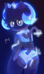  absurd_res anthro balls briefs butt clothed clothing electricity genitals glowing glowing_eyes hi_res male partially_clothed solo tail underwear zw_(zwll) zwll 