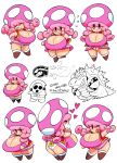2024 absurd_res big_breasts bowser breasts bullet_bill cleavage clothed clothing english_text female fully_clothed group hi_res huge_breasts humanoid koopa mario_bros nintendo not_furry panties scalie short_stack shyguy solo_focus text theguywhodrawsalot toad_(mario) toadette underwear