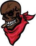  2017 animated_skeleton bald bandanna bone cigar cigar_in_mouth clothing digital_media_(artwork) ghost_(tcr) hi_res humanoid kerchief male not_furry object_in_mouth red_eyes skeleton skull solo third-party_edit true_capitalist_radio undead unknown_artist 