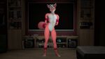  16:9 3d_(artwork) 5_toes anthro apartment digital_media_(artwork) feet felid grand_theft_auto hi_res inside male mammal multicolored_tail nipples pink_body pink_nipples pink_nose presenting rockstar_games solo source_filmmaker_(artwork) standing tail toes webi-wabo widescreen 