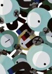  01coil alternate_color closed_eyes highres magnemite magnet no_humans one-eyed pokemon pokemon_(creature) shiny_pokemon simple_background twitter_username white_background 