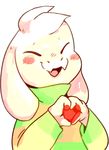  &lt;3 alpha_channel animated anthro asriel_dreemurr blush caprine clothed clothing eyes_closed fangs fur goat long_ears mammal pkbunny smile solo steelsoldier tongue undertale video_games white_fur 