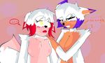  ... 2016 animatronic anthro black_nose breasts canine dialogue digital_media_(artwork) duo e-01_(artist) english_text female five_nights_at_freddy&#039;s five_nights_at_freddy&#039;s_2 five_nights_at_freddy&#039;s_world fox funtime_foxy_(fnaf) fur hair lolbit_(fnaf) machine mammal nipples robot simple_background tagme text video_games white_fur 