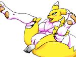  anal anal_penetration breasts digimon feet female fur penetration penis pixel pussy renamon smoaer yellow_fur 