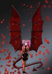  demon female hair henbe horn pink_hair spikes wings 