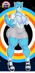  2016 anthro areola big_breasts blush breasts cartoon_network clothed clothing feline female fur hi_res huge_breasts jay-marvel mammal mature_female mother muscular nicole_watterson nipples parent smile solo the_amazing_world_of_gumball thick_thighs whiskers 