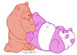  2016 balls bear belly cartoon_network grizzly_(character) grizzly_bear male male/male mammal megawaffle_(artist) nude obese open_mouth overweight panda panda_(character) penis simple_background slightly_chubby we_bare_bears white_background 