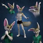  2016 armpits canine clothed clothing ear_tag fennec fox mammal red_eyes shirt t-shirt underwear zorryn 