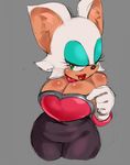  ameyamadenshin anthro bat bedroom_eyes big_breasts breasts cleavage clothed clothing female fur gloves green_eyes half-closed_eyes mammal pose rouge_the_bat seductive smile solo sonic_(series) voluptuous white_fur 