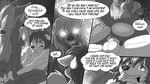  anthro canine comic dialogue digital_drawing_(artwork) digital_media_(artwork) english_text female fur greyscale hair male male/female mammal monochrome pusspuss text 