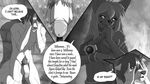  anthro canine comic dialogue digital_drawing_(artwork) digital_media_(artwork) english_text female fur greyscale hair male mammal monochrome pusspuss text 