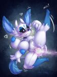 absurd_res anthro areola azura_inalis big_areola big_breasts big_ears black_sclera blue_eyeshadow blue_markings blue_nipples blush breasts choker clitoris eyeshadow female floppy_breasts genital_torture genitals guardian_spirit heart_symbol hi_res huge_breasts jewelry jumping kick leg_markings makeup markings necklace neri_(azura_inalis) nipples nude one_leg_up ori_(series) plump_labia pussy raised_leg signature socks_(marking) solo tears_of_pain thick_thighs white_eyes wide_hips
