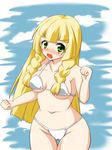  artist_request bikini blonde_hair blush breasts female k_(niyari) lillie_(pokemon) nintendo pixiv_manga_sample pokemon pokemon_sm solo 