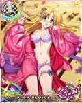  ahoge artist_request asia_argento bishop_(chess) blonde_hair blush bra bush card_(medium) character_name chess_piece confetti green_eyes high_school_dxd high_school_dxd_born japanese_clothes kimono long_hair official_art panties petals solo torn_clothes trading_card translation_request underwear very_long_hair 