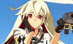  3d animated animated_gif ass bodysuit female gradient gradient_background guilty_gear guilty_gear_xrd jack-o_(guilty_gear) long_hair pantylines red_eyes solo white_hair 