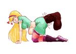  1girl anal blonde_hair clothed_sex heart huge_penis rape sex star_butterfly star_vs_the_forces_of_evil stomach_bulge 