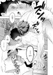  2boys anal aunnnn1330 bite_mark blush greyscale haikyuu!! highres iwaizumi_hajime kiss licking_lips monochrome multiple_boys nude oikawa_tooru_(haikyuu!!) tongue tongue_out yaoi 
