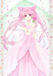  bishoujo_senshi_sailor_moon chibi_usa double_bun dress earrings facial_mark flower forehead_mark hair_ornament hairclip holding jewelry light_smile long_hair older petals pink_dress pink_eyes pink_flower pink_hair pink_rose rose rose_petals small_lady_serenity solo taito1020 twintails very_long_hair 