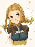  1girl blonde_hair braid breasts brown_eyes closed_mouth final_fantasy final_fantasy_xii highres long_hair looking_at_viewer penelo smile solo star_(symbol) twin_braids twintails white_background yowa_(tsukuyomi) 