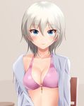  anastasia_(idolm@ster) bra cleavage open_shirt takahiro-kun the_idolm@ster the_idolm@ster_cinderella_girls 