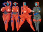  2016 anthro anthrofied areola big_breasts black_background black_skin blue_skin breasts deadpliss_(artist) deoxys female group hand_on_breast huge_breasts jewelry legendary_pok&eacute;mon looking_at_viewer mouthless navel necklace nintendo nipples not_furry nude pink_nipples pok&eacute;mon pok&eacute;morph purple_eyes pussy raised_arm red_skin simple_background video_games voluptuous wide_hips 