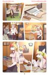 anthro blonde_hair canid canine canis clothing comic domestic_dog elie-s_den female hair husky legwear linahusky mammal nordic_sled_dog office pink_hair solo spitz stockings